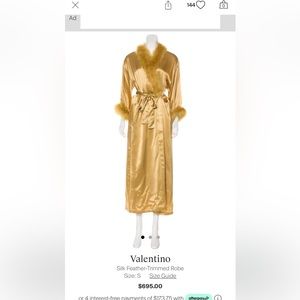 VALENTINO SILK FEATHER ROBE